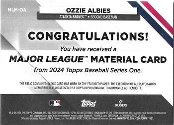 2024 Topps - Major League Material Relics Black #MLM-OA Ozzie Albies Back