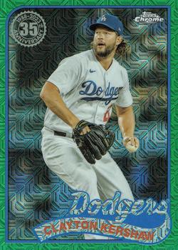 2024 Topps - 1989 Topps Baseball 35th Anniversary Chrome Green (Series One) #T89C-12 Clayton Kershaw Front