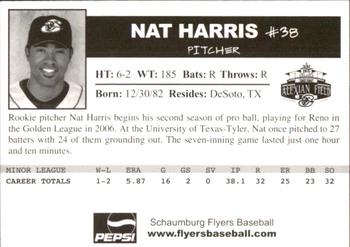 2007 Schaumberg Flyers #NNO Nat Harris Back