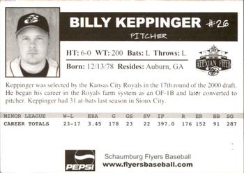 2007 Schaumberg Flyers #NNO Billy Keppinger Back
