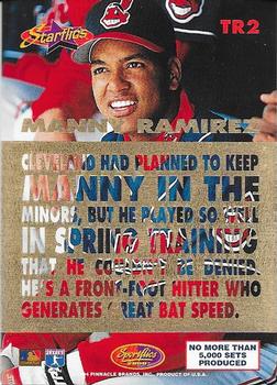 1994 Sportflics 2000 Rookie & Traded - Rookie Starflics #TR2 Manny Ramirez Back
