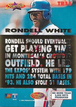 1994 Sportflics 2000 Rookie & Traded - Rookie Starflics #TR15 Rondell White Back