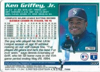 1995 R&N China Topps #397 Ken Griffey Jr. Back
