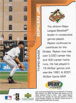 2001 Upper Deck Collectibles MLB PlayMakers Cal Ripken Jr. #CR-R2 Cal Ripken Jr. Back