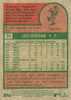 2024 Topps Heritage #34 Luis Severino Back