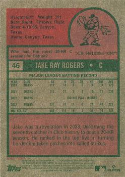2024 Topps Heritage #46 Jake Rogers Back