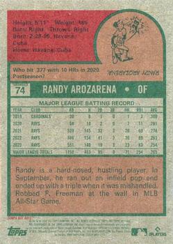 2024 Topps Heritage #74 Randy Arozarena Back