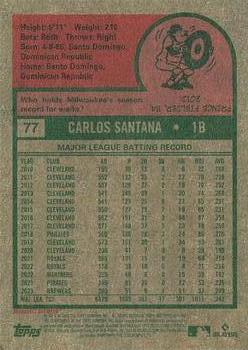 2024 Topps Heritage #77 Carlos Santana Back