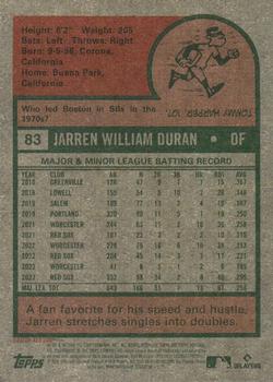 2024 Topps Heritage #83 Jarren Duran Back