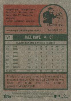 2024 Topps Heritage #91 Jake Cave Back