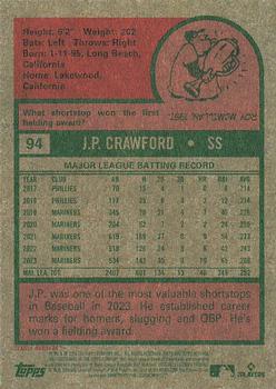 2024 Topps Heritage #94 J.P. Crawford Back