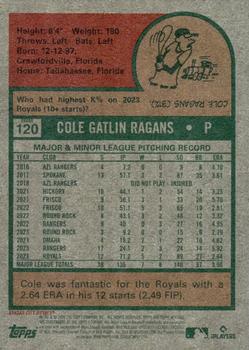 2024 Topps Heritage #120 Cole Ragans Back