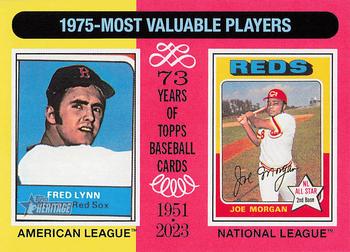2024 Topps Heritage #194 1975 MVPs (Fred Lynn / Joe Morgan) Front