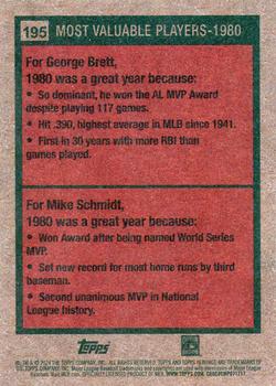 2024 Topps Heritage #195 1980 MVPs (George Brett / Mike Schmidt) Back