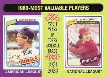 2024 Topps Heritage #195 1980 MVPs (George Brett / Mike Schmidt) Front