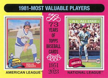2024 Topps Heritage #196 1981 MVPs (Rollie Fingers / Mike Schmidt) Front