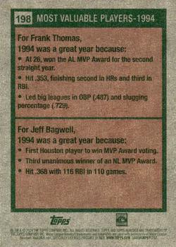 2024 Topps Heritage #198 1994 MVPs (Frank Thomas / Jeff Bagwell) Back