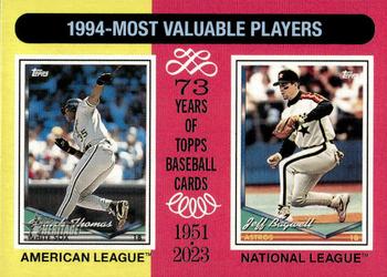 2024 Topps Heritage #198 1994 MVPs (Frank Thomas / Jeff Bagwell) Front