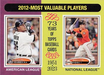 2024 Topps Heritage #199 2012 MVPs (Miguel Cabrera / Buster Posey) Front