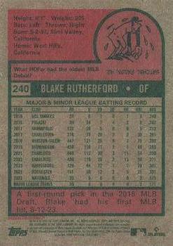 2024 Topps Heritage #240 Blake Rutherford Back
