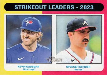2024 Topps Heritage #312 Strikeout Leaders - 2023 (Kevin Gausman / Spencer Strider) Front