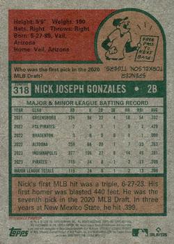 2024 Topps Heritage #318 Nick Gonzales Back