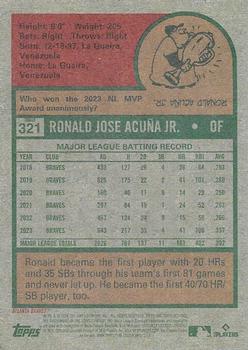 2024 Topps Heritage #321 Ronald Acuña Jr. Back