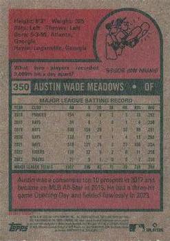 2024 Topps Heritage #350 Austin Meadows Back