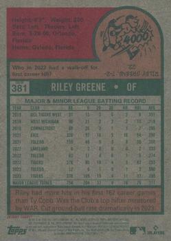 2024 Topps Heritage #381 Riley Greene Back