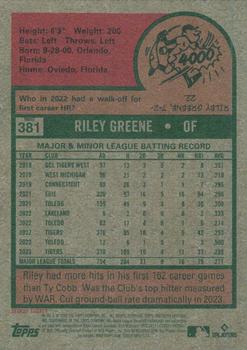 2024 Topps Heritage #381 Riley Greene Back