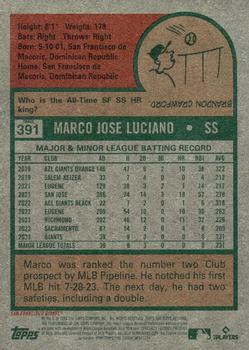 2024 Topps Heritage #391 Marco Luciano Back