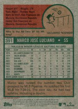 2024 Topps Heritage #391 Marco Luciano Back