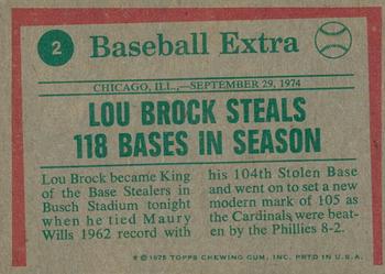 2024 Topps Heritage - 50th Anniversary Buybacks #2 '74 Highlights - Brock Steals 118 Bases Back