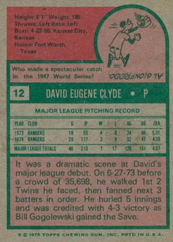 2024 Topps Heritage - 50th Anniversary Buybacks #12 David Clyde Back