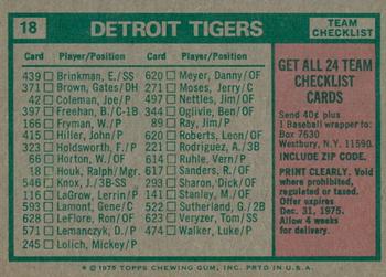 2024 Topps Heritage - 50th Anniversary Buybacks #18 Detroit Tigers Team / Ralph Houk Back