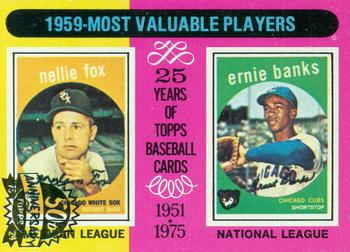 2024 Topps Heritage - 50th Anniversary Buybacks #197 1959 MVPs (Nellie Fox / Ernie Banks) Front