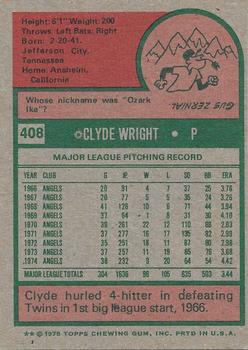 2024 Topps Heritage - 50th Anniversary Buybacks #408 Clyde Wright Back