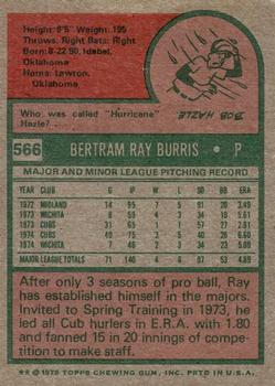 2024 Topps Heritage - 50th Anniversary Buybacks #566 Ray Burris Back