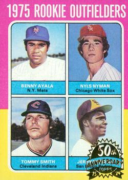 2024 Topps Heritage - 50th Anniversary Buybacks #619 1975 Rookie Outfielders (Benny Ayala / Nyls Nyman / Tommy Smith / Jerry Turner) Front