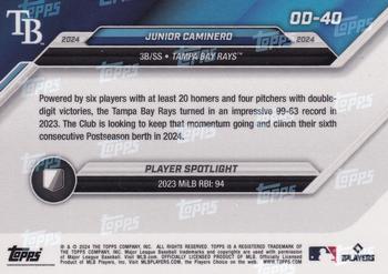 2024 Topps Now Road to Opening Day Tampa Bay Rays #OD-40 Junior Caminero Back