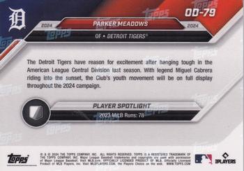 2024 Topps Now Road to Opening Day Detroit Tigers #OD-79 Parker Meadows Back