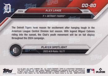 2024 Topps Now Road to Opening Day Detroit Tigers #OD-80 Alex Lange Back