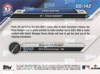 2024 Topps Now Road to Opening Day Texas Rangers #OD-142 Evan Carter Back