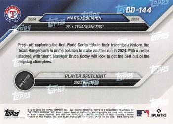 2024 Topps Now Road to Opening Day Texas Rangers #OD-144 Marcus Semien Back