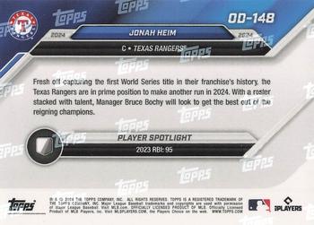 2024 Topps Now Road to Opening Day Texas Rangers #OD-148 Jonah Heim Back
