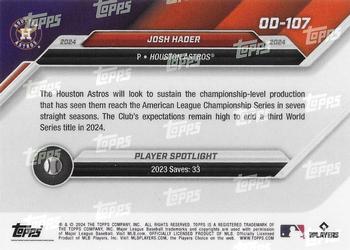2024 Topps Now Road to Opening Day Houston Astros #OD-107 Josh Hader Back