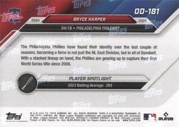 2024 Topps Now Road to Opening Day Philadelphia Phillies #OD-181 Bryce Harper Back