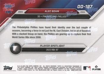 2024 Topps Now Road to Opening Day Philadelphia Phillies #OD-187 Alec Bohm Back