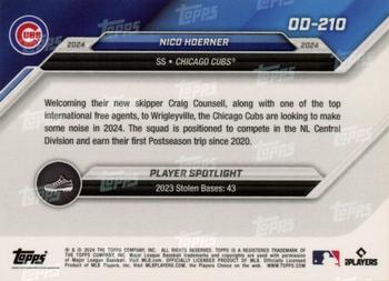 2024 Topps Now Road to Opening Day Chicago Cubs #OD-210 Nico Hoerner Back