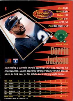 1994 Sportflics 2000 Rookie & Traded - Artist's Proofs #8 Darrin Jackson Back